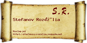 Stefanov Rozália névjegykártya